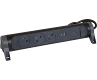 LEGRAND Przedłużacz ochronny 3X2P+Z+USB AC 1.5M-CZARNY 49425 - 1047772 - zdjęcie 2